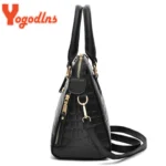 Yogodlns Luxury Crocodile Pattern Handbag Women Winter New PU Leather Tassel Shoulder - Image 5