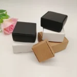 50pcs Black/White/Kraft Paper Box for Packaging Earring Jewlery Box Gift - Image 6