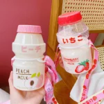 Ins 480ml Cute Fruit Water Bottle BPA Free Fashion Strawberry Milk Water