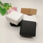 50pcs Black/White/Kraft Paper Box for Packaging Earring Jewlery Box Gift - Image 2