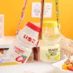 Ins 480ml Cute Fruit Water Bottle BPA Free Fashion Strawberry Milk Water - Image 3