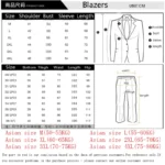 Striped Men's Suit 3-Pieces Blazers+Pant Fashion Korean Slim Fit Casual Men's Tuxedo - Image 5