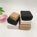 50pcs Black/White/Kraft Paper Box for Packaging Earring Jewlery Box Gift