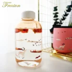 Gradient Color Glass Water Bottle with Sleeve 600ml Kawaii Cup Cute