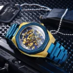 WINNER Black Gold Skeleton Mechanical Watches for Men Fashion irregular - Image 4