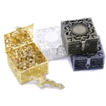 QIGO Metal Hollow Rosary Necklace Boxes Gift Religious Jewelry Carrying Cases - Image 4