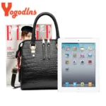 Yogodlns Luxury Crocodile Pattern Handbag Women Winter New PU Leather Tassel Shoulder - Image 6