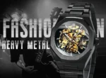 WINNER Black Gold Skeleton Mechanical Watches for Men Fashion irregular - Image 2