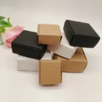 50pcs Black/White/Kraft Paper Box for Packaging Earring Jewlery Box Gift - Image 3