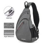 Mixi Men One Shoulder Backpack Women Sling Bag Crossbody USB Boys Cycling - Image 2