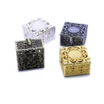 QIGO Metal Hollow Rosary Necklace Boxes Gift Religious Jewelry Carrying Cases - Image 3