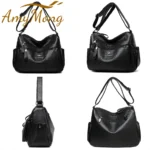 Classic Shoulder Bags High Quality Multi Pockets Soft Leather Crossbody Bags - Image 3