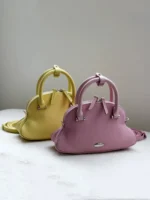 Women Cowskin Genuine Leather Bag Fashion Design Shell Totes Office Ladies Handbag - Image 2