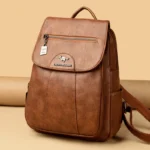 14" (35cm) Sheepskin Backpack Vintage Laptop School Bag Women's