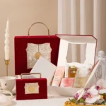 European Baroque Suede Gift Box Flip Up Double Open Hand Gifts Metal - Image 2