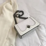 Leather Shoulder Bag Chain Purse for Women - Fashion Crossbody Bags Vintage Snake - Image 3