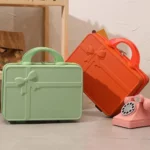 Suitcase 14-inch Travel Portable Color Stitching Suitcase Fashion Mini Bow - Image 6