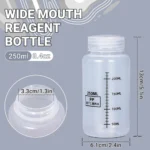 Set of 2 Wide Mouth Plastic Bottles with Lids PP Containers Jars 250ml 500ml - Image 4