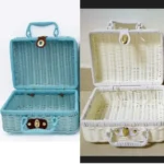 1 Pcs Rattan Baskets Picnic Storage Basket Wicker Suitcase With Hand Gift Box - Image 5