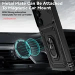Stand Rotating Slide Camera Lens Military Grade Armor Case For Samsung S25 S24 S23 - Image 2