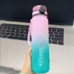 500ML/650ML/1000ML Large Capacity Sports Bottle Motivational Leak - Image 3