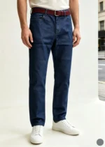 2026 New Light Luxury Business Comfortable Men's Jeans, High-End Blue and Black ht Leg Men's Pants - Image 5