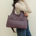 2024 Women High Quality Leather Shoulder Bag Top-handle Bags Casual Large Capacity - Image 5