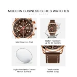 OPK 6083 Men's Quartz Watch Leathar Strap Luxury Luminous 30m - Image 4