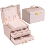 1pcs Multi Functional Three Layer Leather Drawer Style Jewelry - Image 4