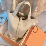 Stylish Handbag,unique Bucket Classic Shopping Tote Bag,soft Pu Litchi Pattern Basket scarves - Image 4