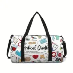 Classic ethnic style animal flower 3D Print Large Capacity Travel Bags Barrel Shape - Image 4