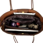 High Quality Brand Solid Color Handbag Soft PU Leather Shoulder Bags for Women Large - Image 5