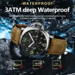 POEDAGAR Fashion Luxury Men Wristwatch Waterproof Luminous Chronograph - Image 3