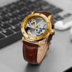 Vintage Mechanical Watches Golden Bridge Skeleton Automatic Mens Watch Luxury - Image 2