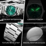 Man Watch Quartz Watch Luxury Waterproof Luminous Date Week Stainless - Image 5