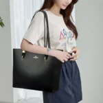 High Quality Brand Solid Color Handbag Soft PU Leather Shoulder Bags for Women Large - Image 2
