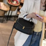 2025 New Genuine Leather Shoulder Bag for Women Block Tote First Layer Cowhide - Image 3