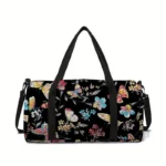 Classic ethnic style animal flower 3D Print Large Capacity Travel Bags Barrel Shape - Image 5