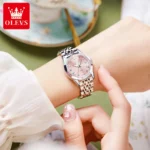 OLEVS Women Watches Elegant Luxury Stainless Steel Strap Original Quartz - Image 3