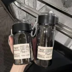 Portable Transparent Kawaii Water Bottle Sports Water Cup Plastic Handy Cup - Image 4