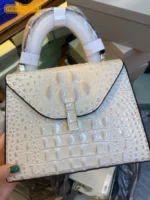 Vintage Hasp Flap Bag Office Ladies Tote Handbag Split Leather New Designer