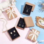 24 Packs Necklace Ring Box 3.5x2.75x1 Inch Brown Kraft Cardboard Jewelry - Image 2
