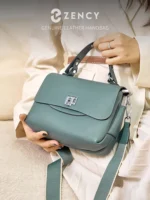 Zency Women's Genuine Leather Top-Handle Bag Simple Fashion Envelope Luxury