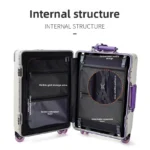 20"24"26 Inch Travel Suitcase PC Aluminum frame Wide Trolley Case Carry-on - Image 4