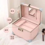 New trendy vintage handbag popular password lock makeup case large - Image 2