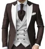 Luxury Slim Fit 3-Piece Men's Suits Set with Peak Lapel Blazer Vest And - Image 6