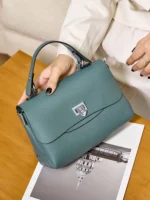Zency Women's Genuine Leather Top-Handle Bag Simple Fashion Envelope Luxury - Image 2