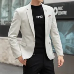 2025 Slim Fit Fashion Suits M-4XL High-Quality British Casual Solid Color  Men All Fit - Image 4