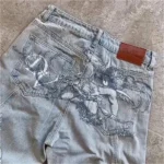Y2K Fashion Denim Pants Art Classic Pattern Colossal Angel Jeans Retro Gothic - Image 2