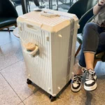 Large Capacity Travel Luggage Aluminum Frame Suitcase Pull Rod Case 24/28/3